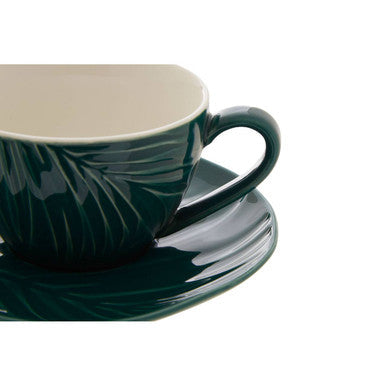 Dark Green Espresso Cup and Saucer