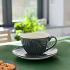 Dark Green Espresso Cup and Saucer