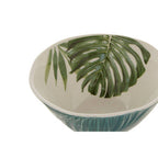 Dark Green Small Salad Bowl with Leaf Design