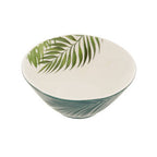 Dark Green Medium Salad Bowl with Leaf Design