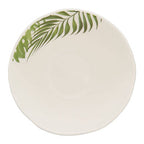 Dark Green Medium Salad Bowl with Leaf Design