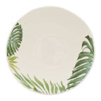 Dark Green Large Salad Bowl with Leaf Design