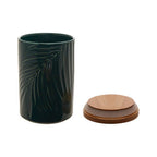 Dark Green Medium Storage Jar with Bamboo Lid
