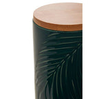 Dark Green Medium Storage Jar with Bamboo Lid