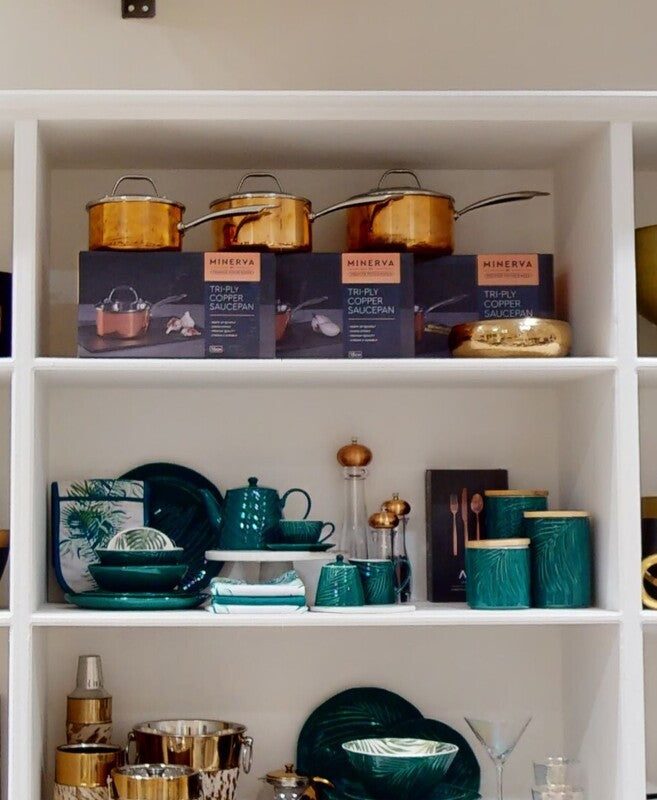 Dark Green Large Storage Jar with Bamboo Lid