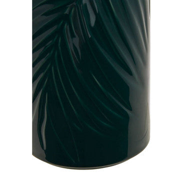 Dark Green Large Storage Jar with Bamboo Lid