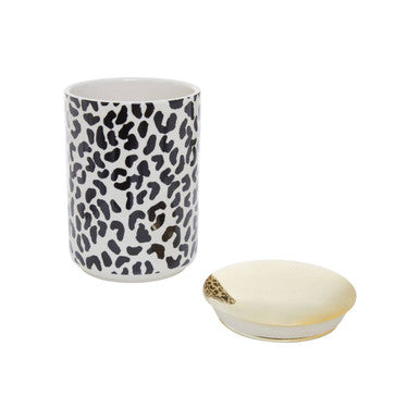 Large Black and White Canister