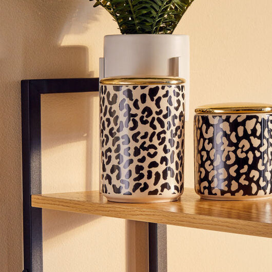 Large Black and White Canister