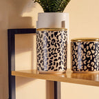 Large Black and White Canister