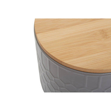 Grey Bread Bin In Stoneware