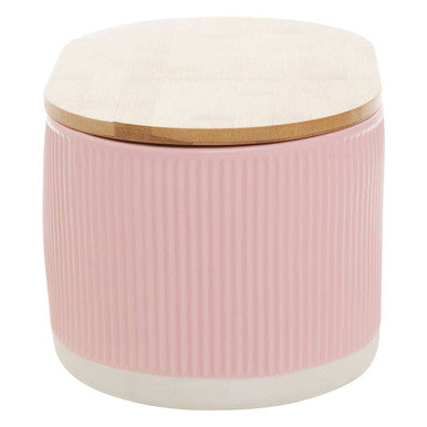 Pink Bread Bin In Stoneware