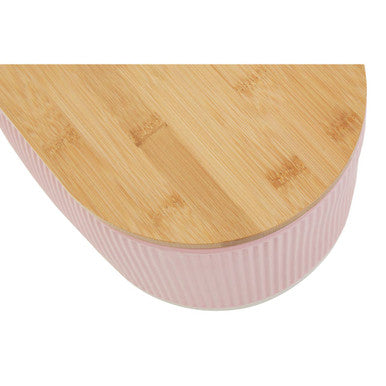Pink Bread Bin In Stoneware