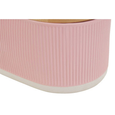 Pink Bread Bin In Stoneware