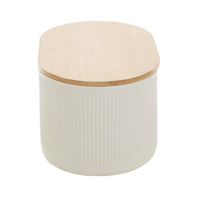 Cream Bread Bin In Stoneware