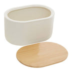 Cream Bread Bin In Stoneware
