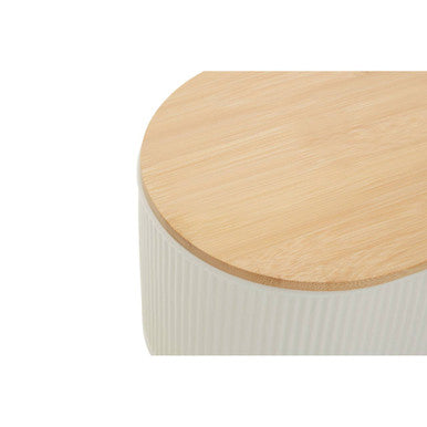 Cream Bread Bin In Stoneware