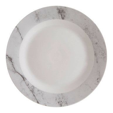 16 Piece White and Grey Marble Effect Dinner Set