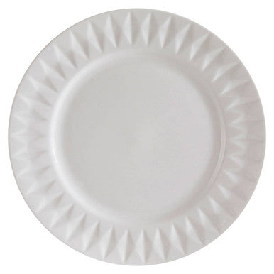 16 Piece White Embossed Dinner Set