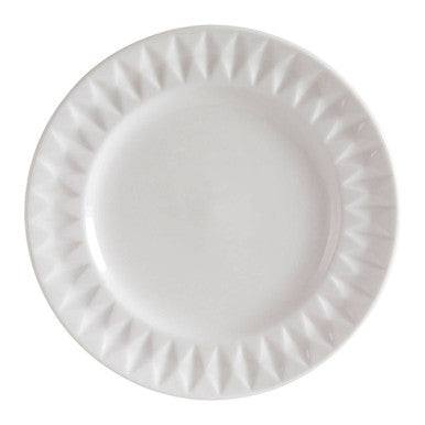 16 Piece White Embossed Dinner Set