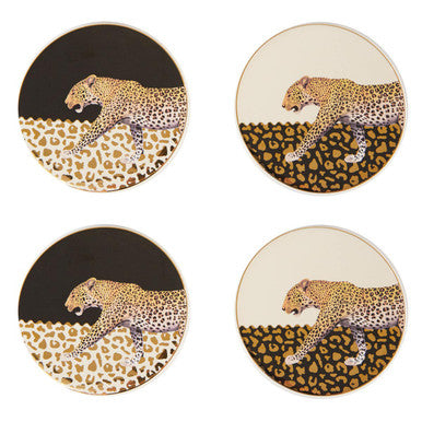 Set of 4 Leopard Print Coasters