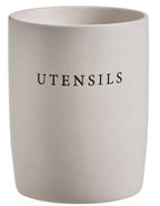 Cream Stoneware Utensil Holder