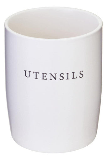 Cream Stoneware Utensil Holder