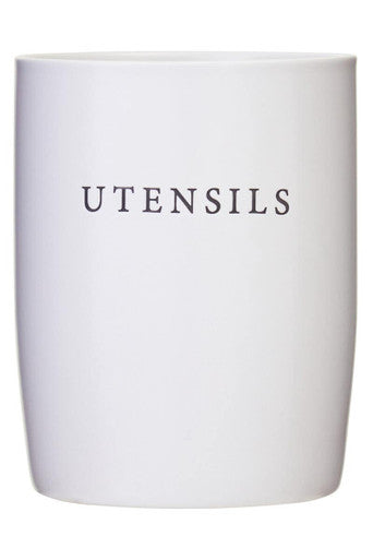 Cream Stoneware Utensil Holder