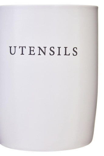 Cream Stoneware Utensil Holder