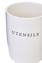 Cream Stoneware Utensil Holder