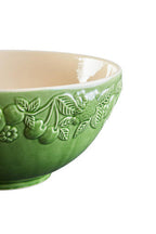 Green Ceramic Large Bowl with Embossed Design