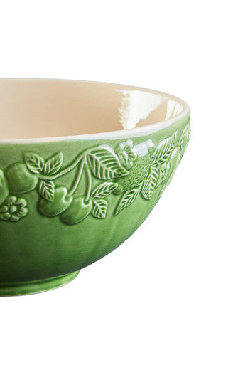 Green Ceramic Large Bowl with Embossed Design