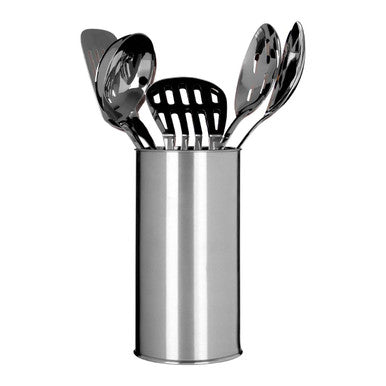 5 Piece Stainless Steel Kitchen Utensils Set with Holder