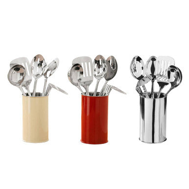 5 Piece Stainless Steel Kitchen Utensils Set with Holder
