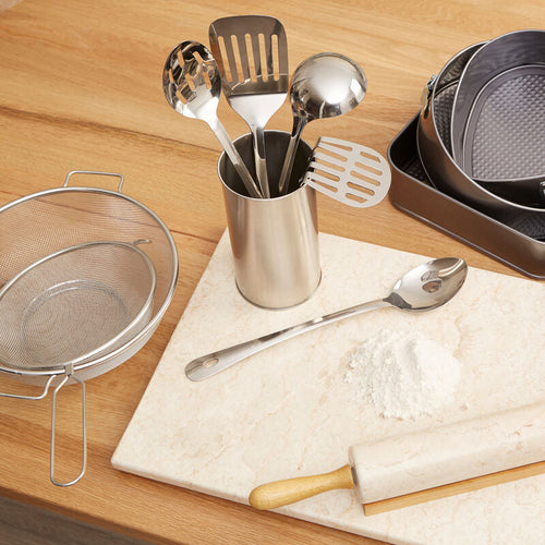 5 Piece Stainless Steel Kitchen Utensils Set with Holder