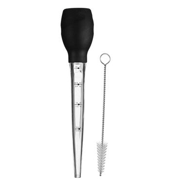 Black Silicone Baster with Brush