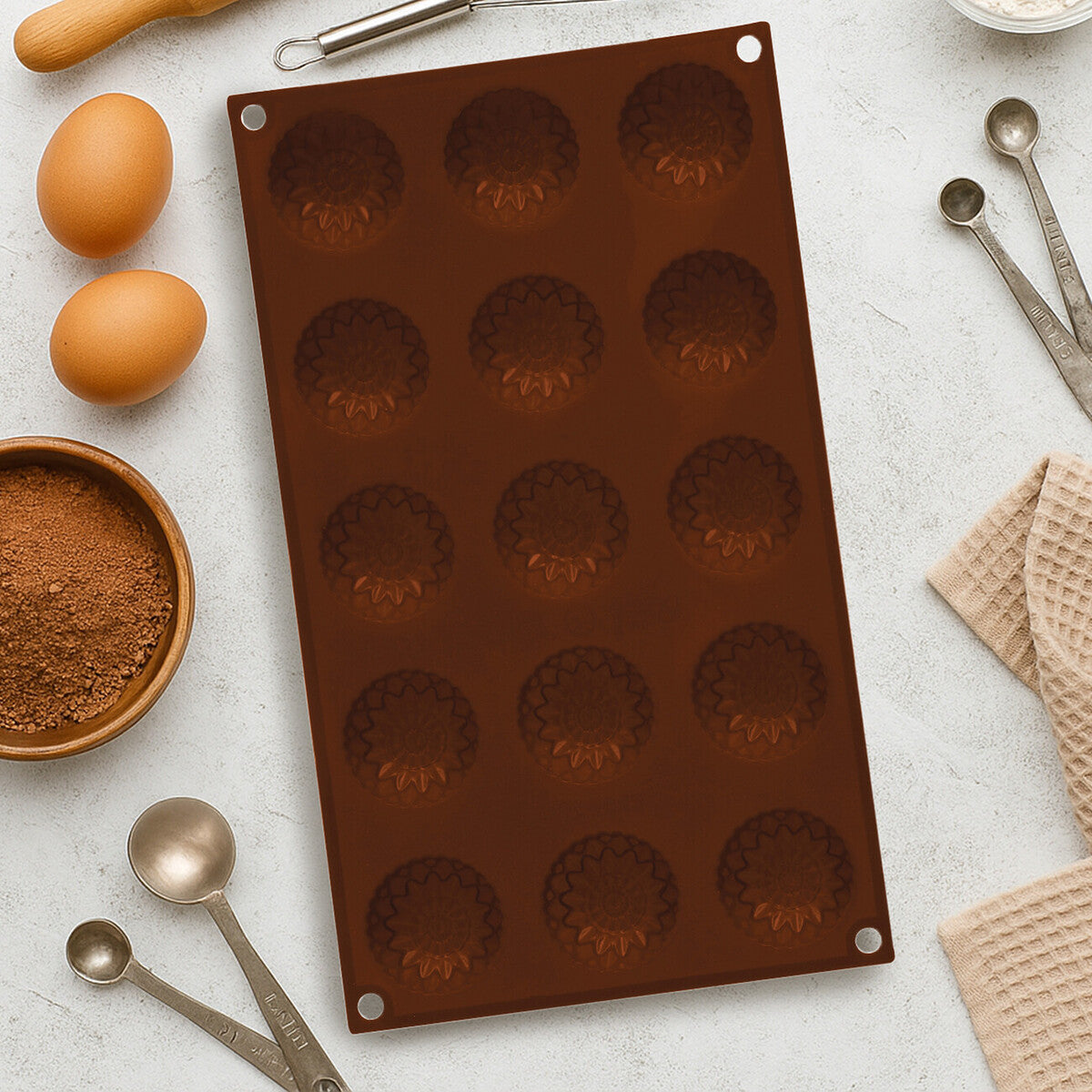 15 Flower Shape Silicone Chocolate Mould