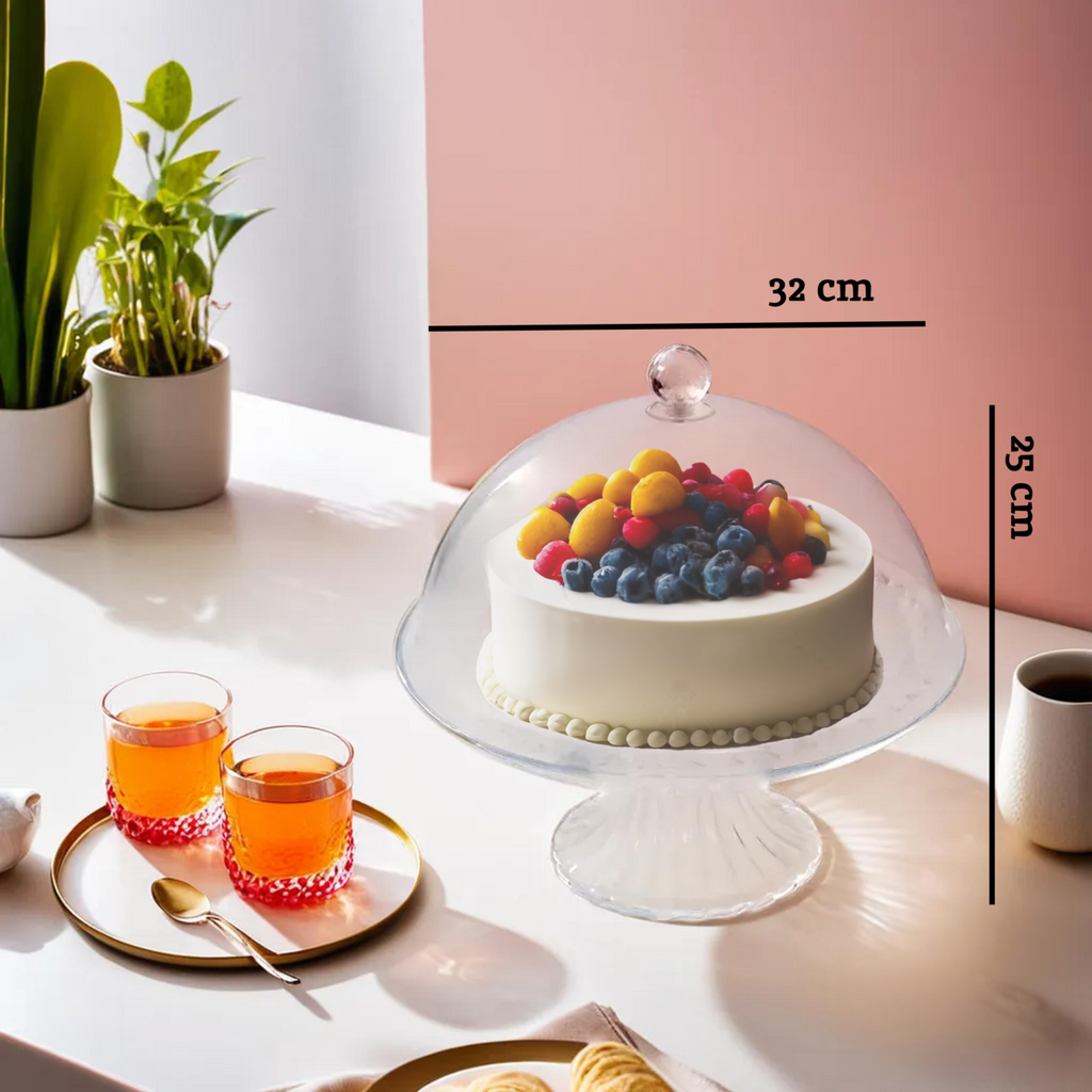Clear Acrylic Cake Stand with Dome Lid