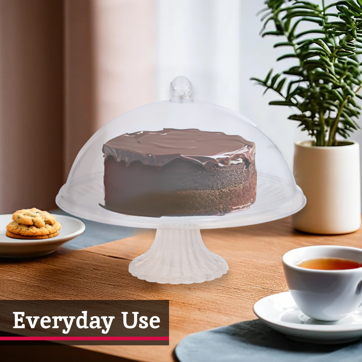 Clear Acrylic Cake Stand with Dome Lid