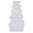 5 Piece Rectangular Food Containers with Airtight Lids