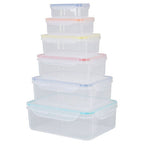 6 Piece Rectangular Food Containers with Airtight Lids