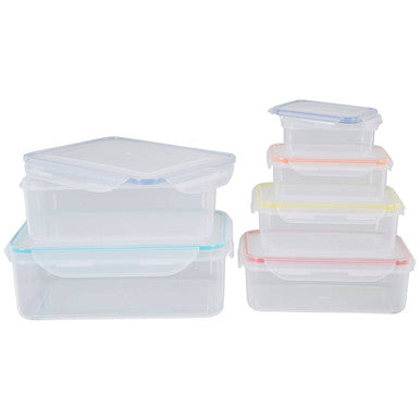 6 Piece Rectangular Food Containers with Airtight Lids