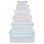 6 Piece Rectangular Food Containers with Airtight Lids