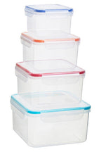 4 Piece Square Food Containers with Airtight Lids