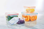 4 Piece Square Food Containers with Airtight Lids