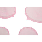 Set of Six Pink Silicone Lids
