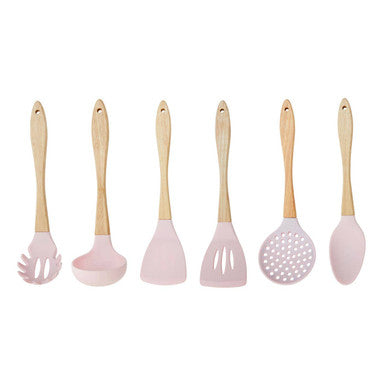 7 Piece Utensil Set in Pastel Pink