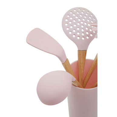 7 Piece Utensil Set in Pastel Pink
