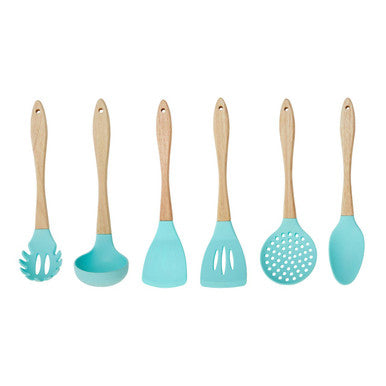 7 Piece Utensil Set In Pastel Green