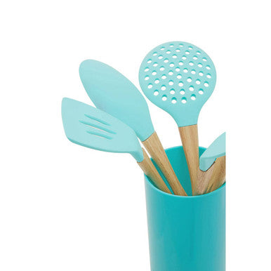 7 Piece Utensil Set In Pastel Green