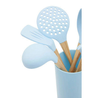 7 Piece Utensil Set In Pastel Blue